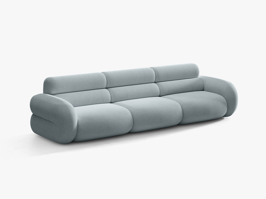 Micadoni Neo Modulares Sofa 4-Sitzer Boucle Baloo Hellblau