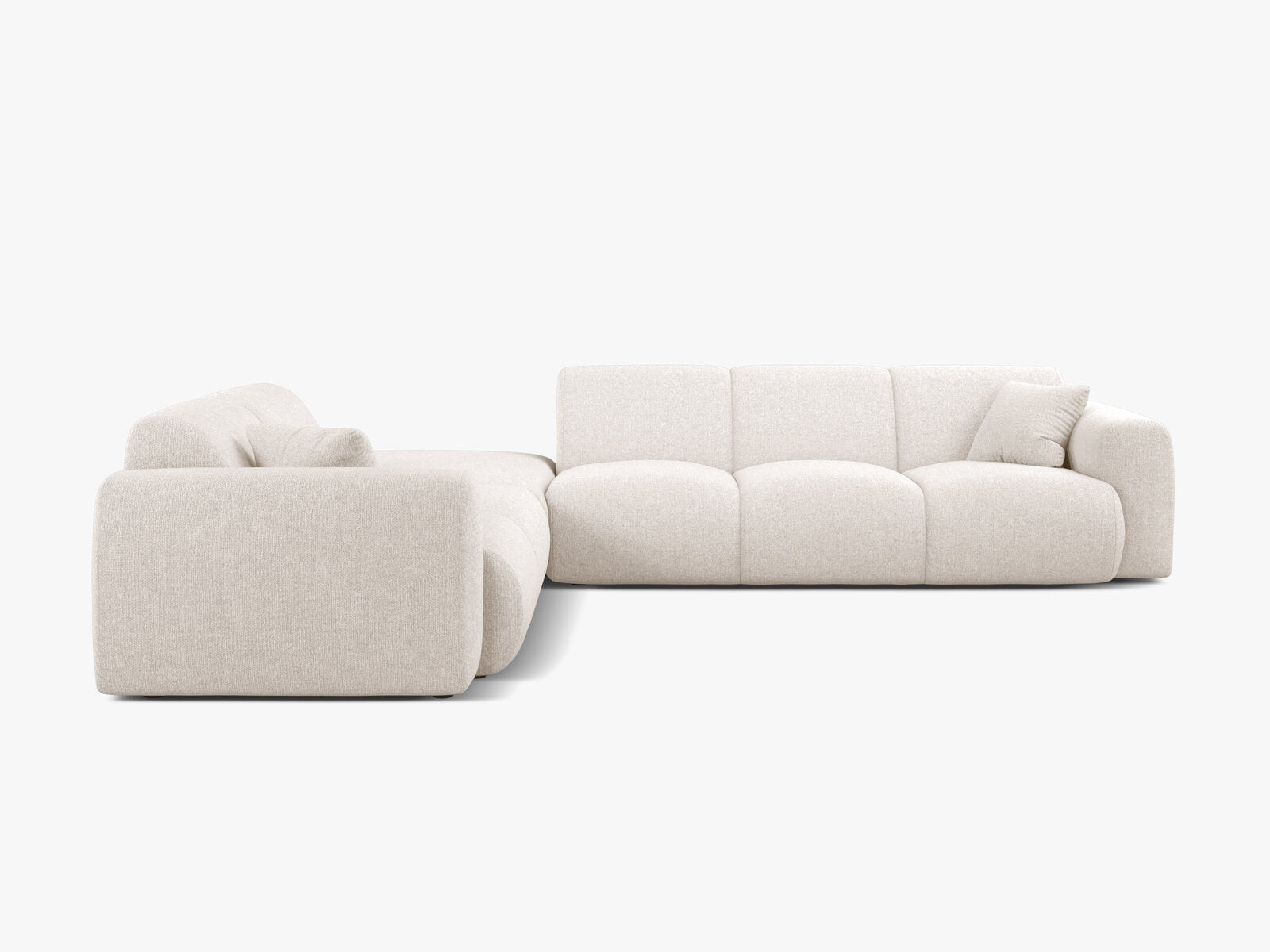 Micadoni Ecksofa Molino 6-Sitzer Links Chenille Eden Helles Beige