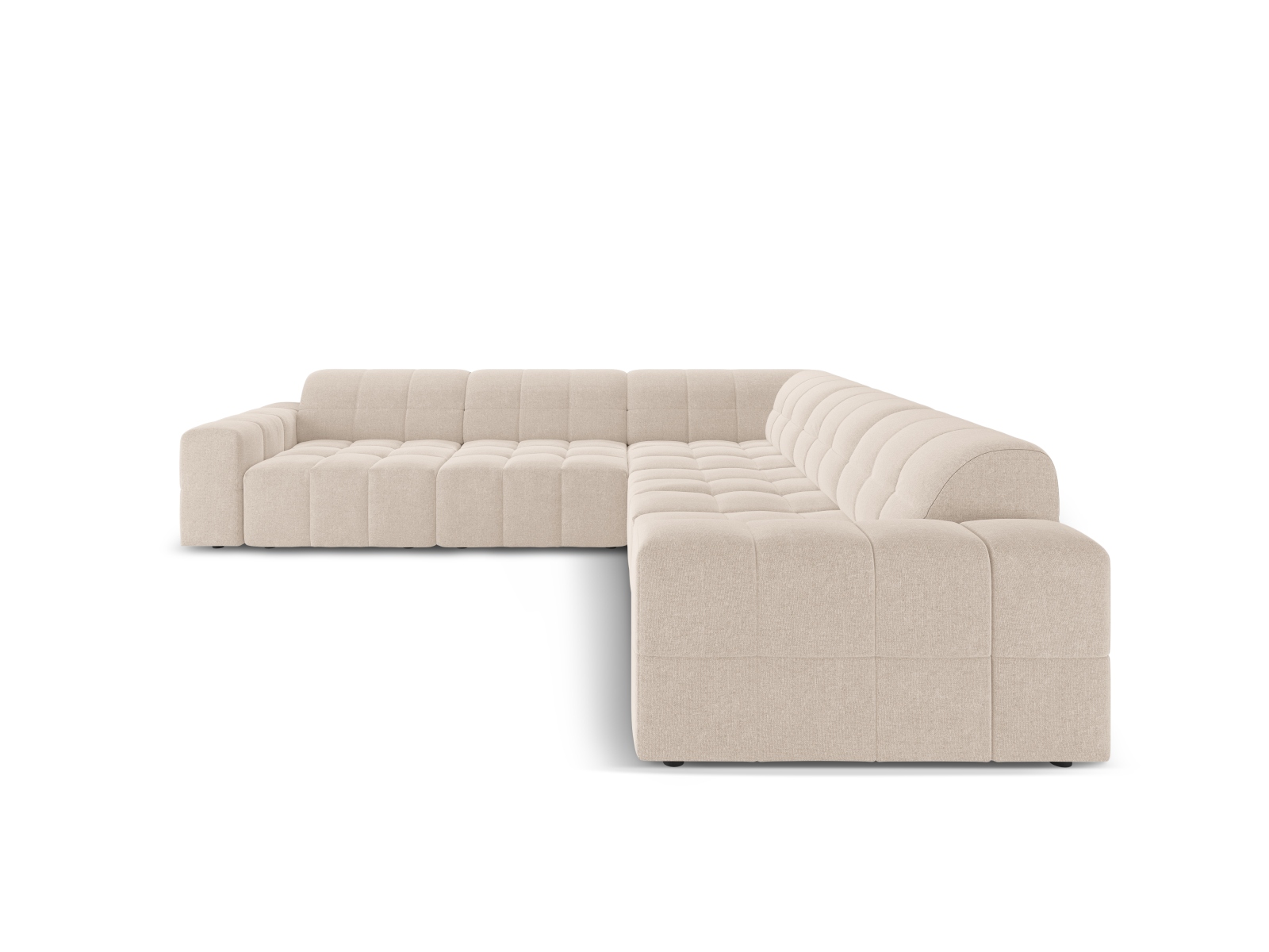 Cosmopolitan Design Symmetrisches Ecksofa Chicago 4-Sitzer Chenille Haga Beige
