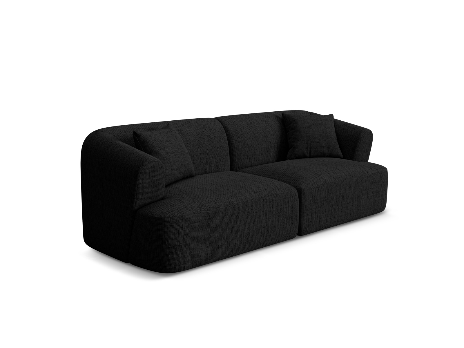 Cosmopolitan Design Sofa Campi 3-Sitzer Strukturierter Stoff Moly Schwarz