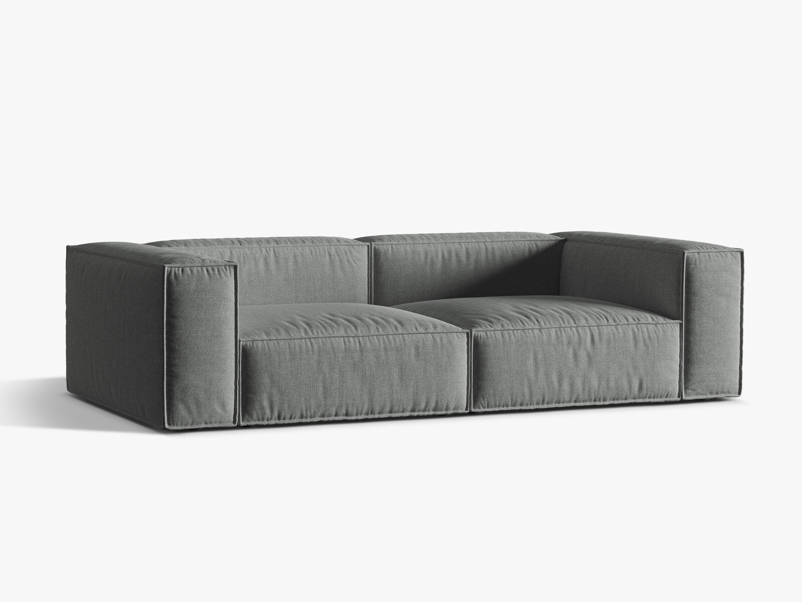 Micadoni Sofa Nuria 4-Sitzer Strukturierter Stoff Grau
