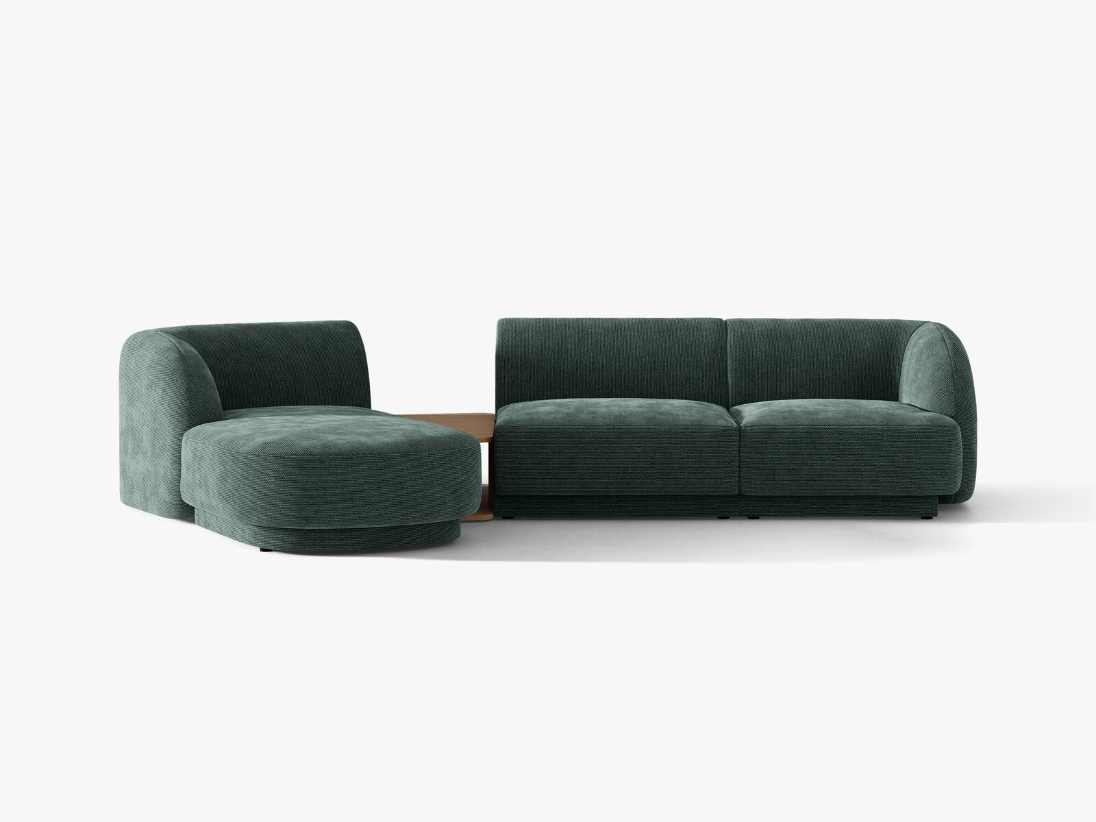 Micadoni Modulares Sofa Miley mit Recamiere 3-Sitzer Links Chenille Haga Petrol
