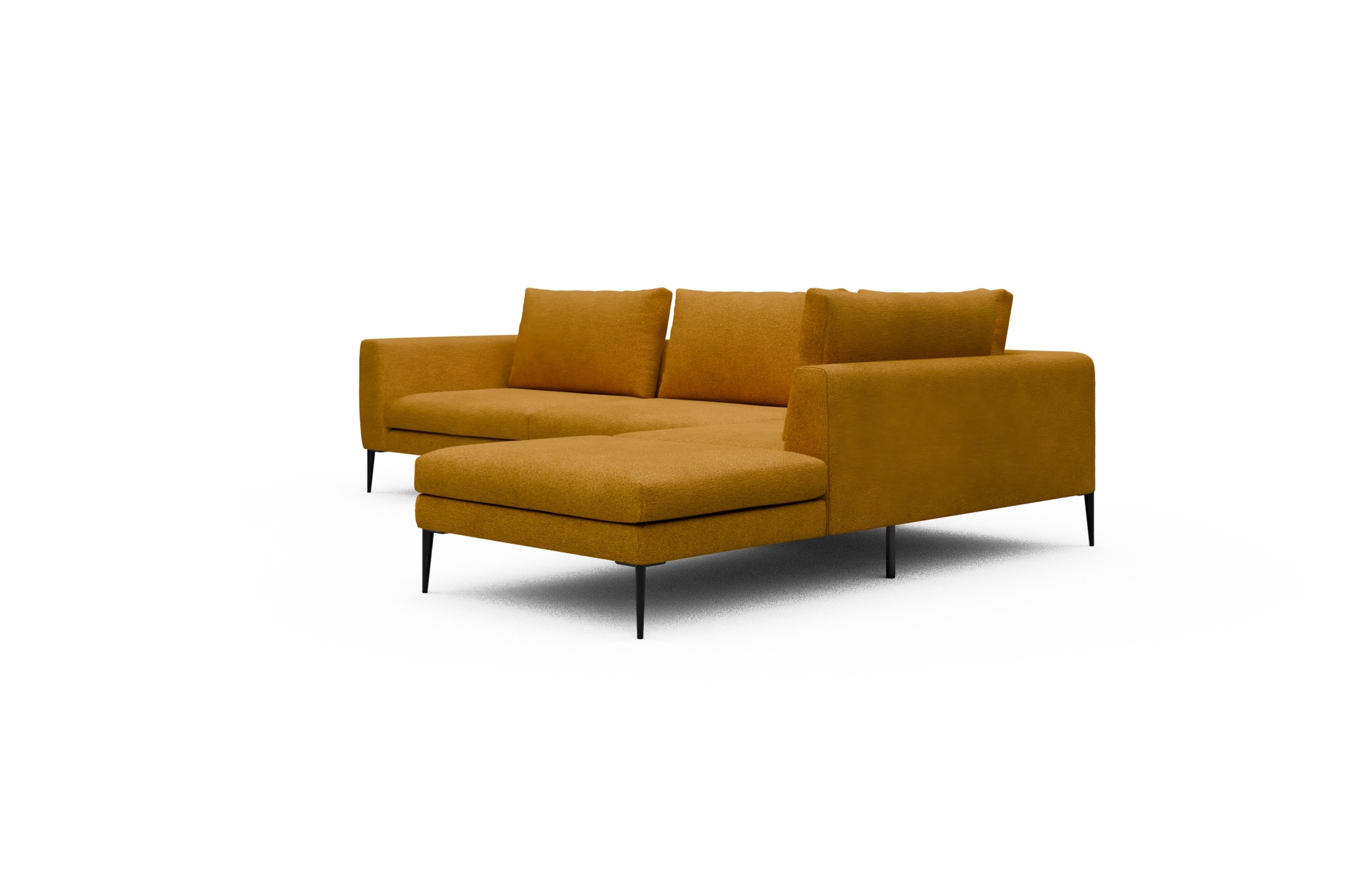 Ecksofa Paul Relax-Ecke links mit 3-Sitzer Boucle-Ochre