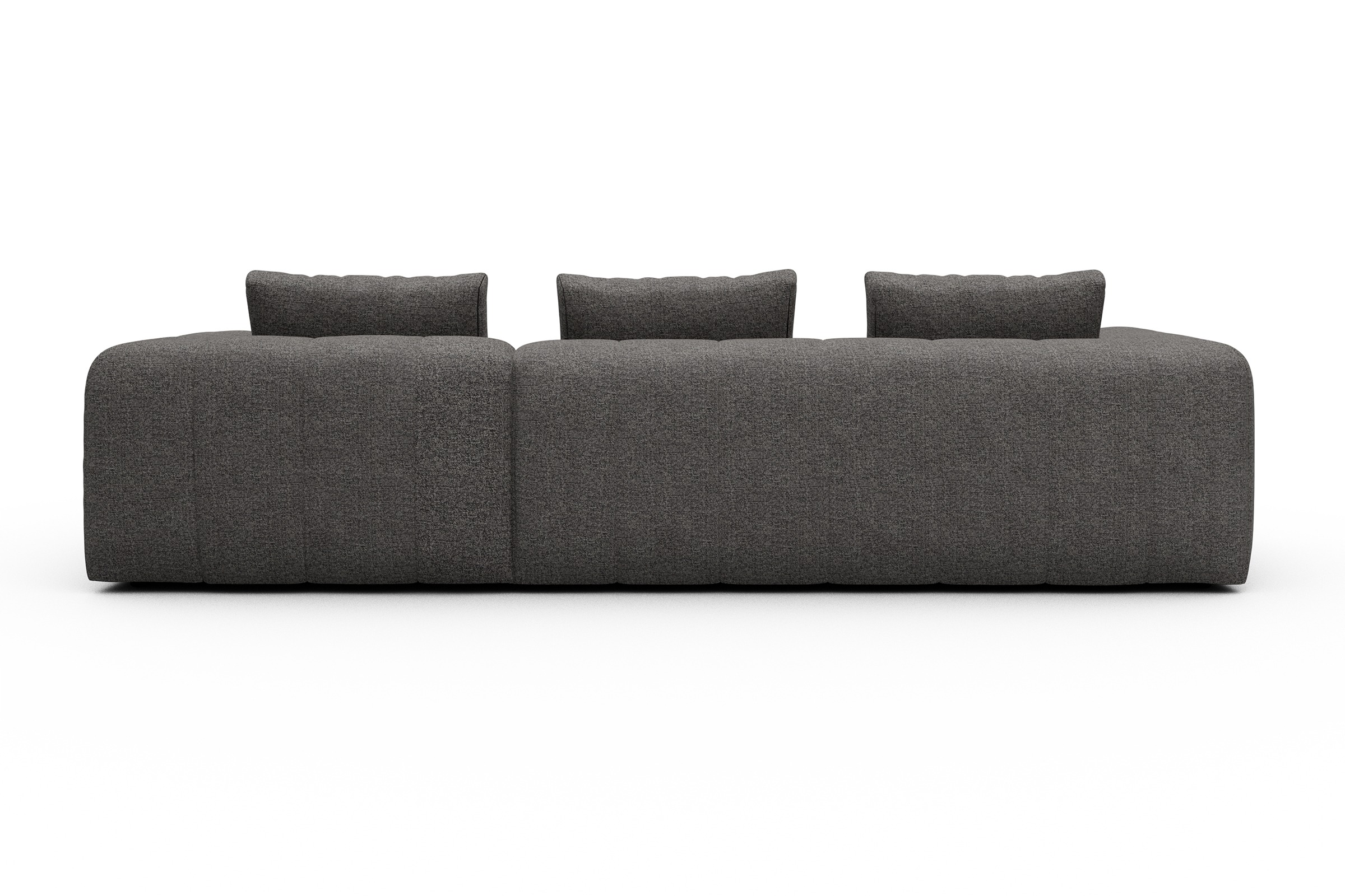 Ecksofa Hugo 2,5-Sitzer Armlehne links mit Chaiselongue Carreno-Salt-and-Pepper