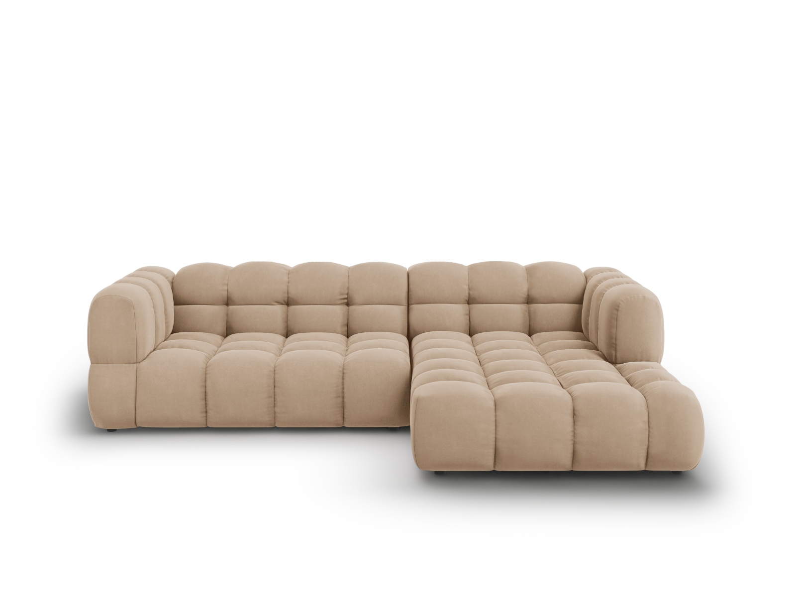 Cosmopolitan Design Ecksofa Sky 4-Sitzer mittlere Version Samt Casino Mandelbeige Rechts