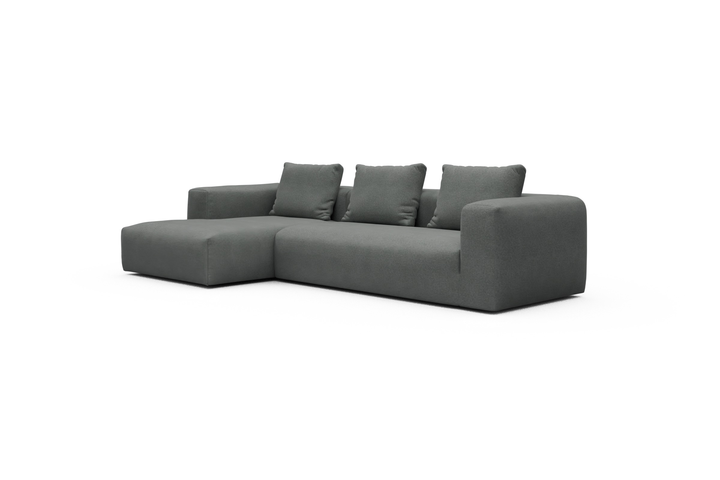 Ecksofa Fred Chaiselongue links mit 2,5-Sitzer Satya-Steel