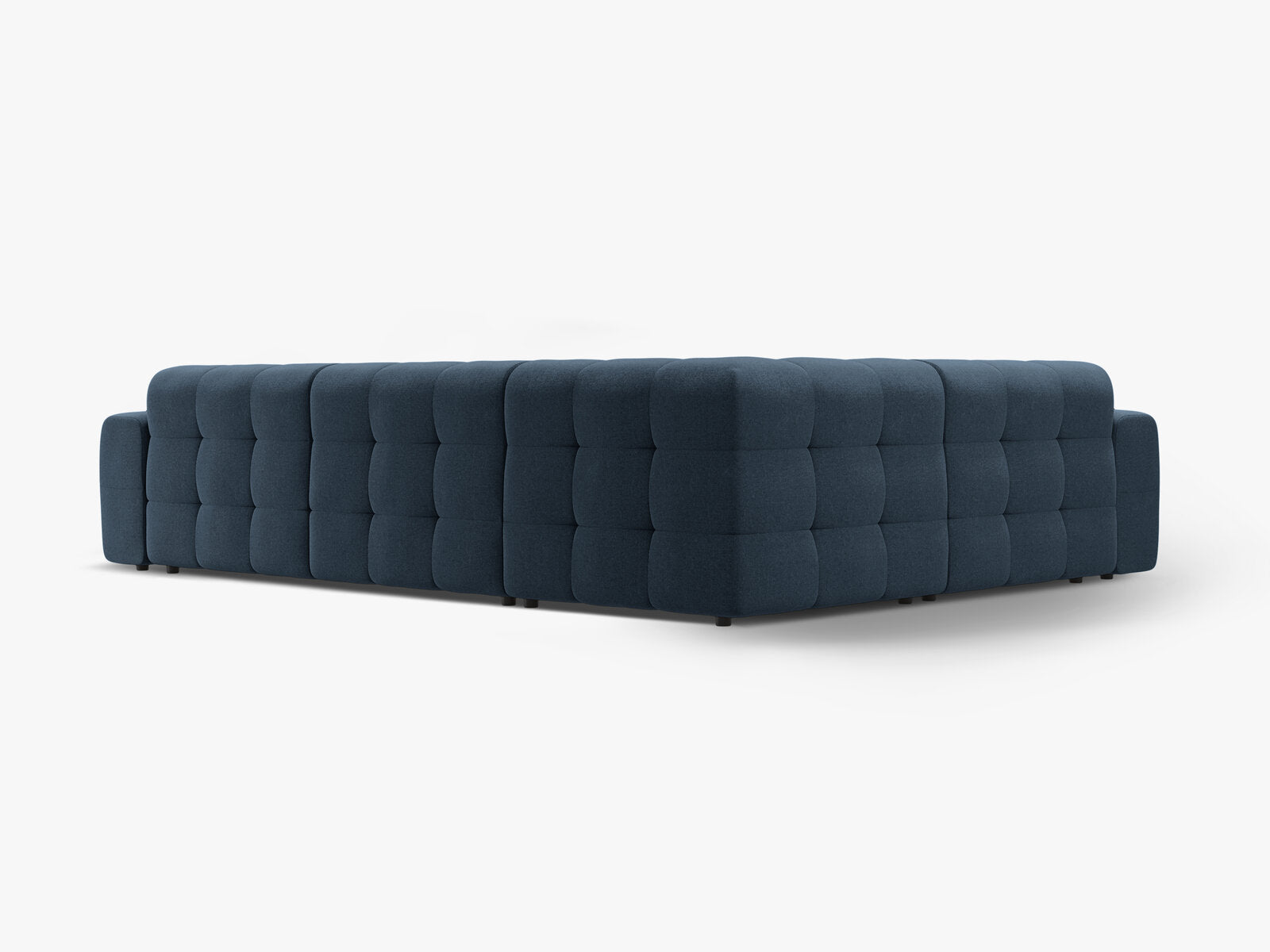 Micadoni Ecksofa Kendal 6-Sitzer Links Strukturierter Stoff Marineblau