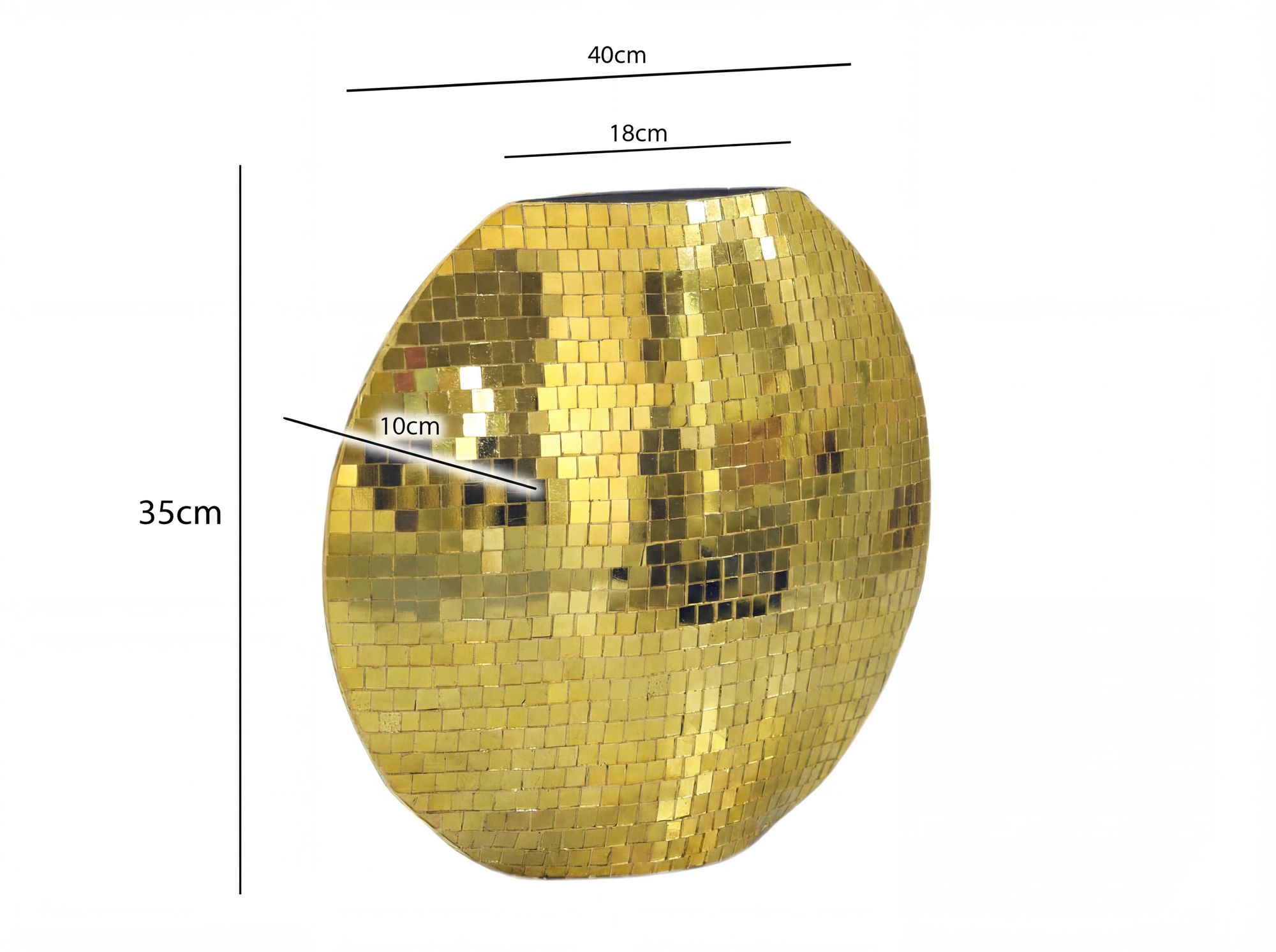 Tischvase Moskenes Metall Gold Ø 40 cm