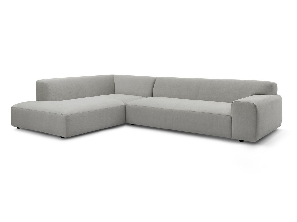 Bobochic Lavena Ecksofa 312 × 220 cm Samt Hellgrau Ecke links