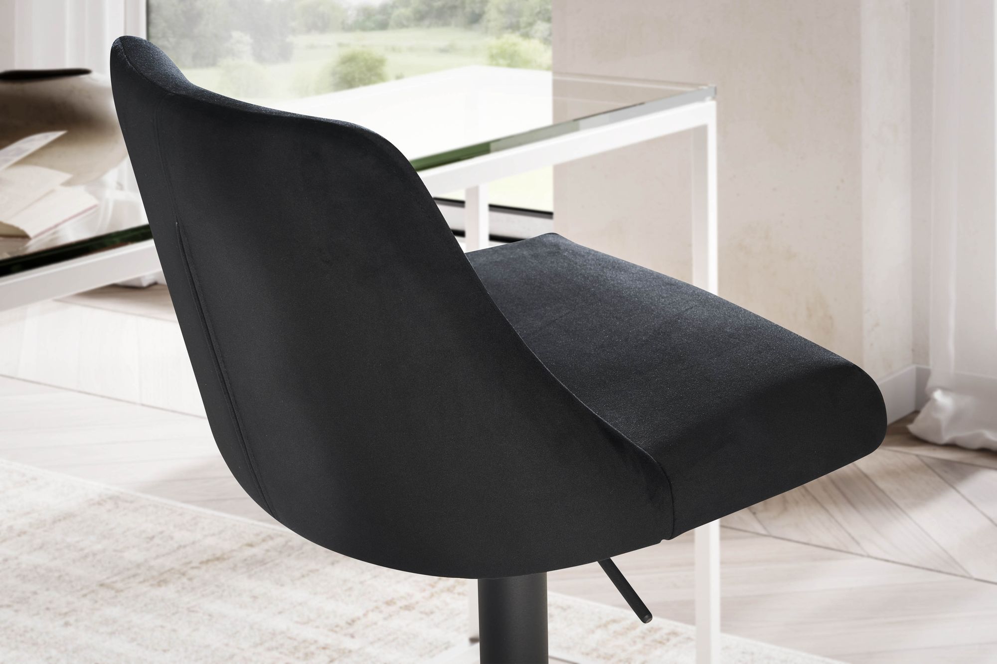 Barhocker Gurskoy Samt Schwarz 45 × 51 × 106 cm