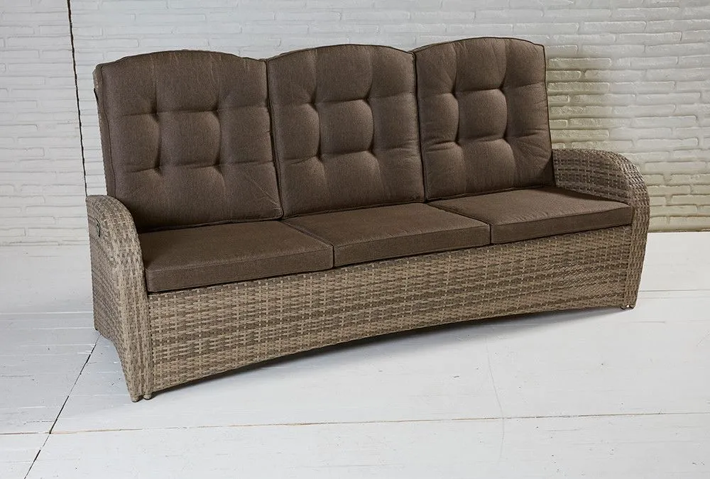 Moebelfaktor 3-Sitzer Living Sofa Turin Natur Geflecht