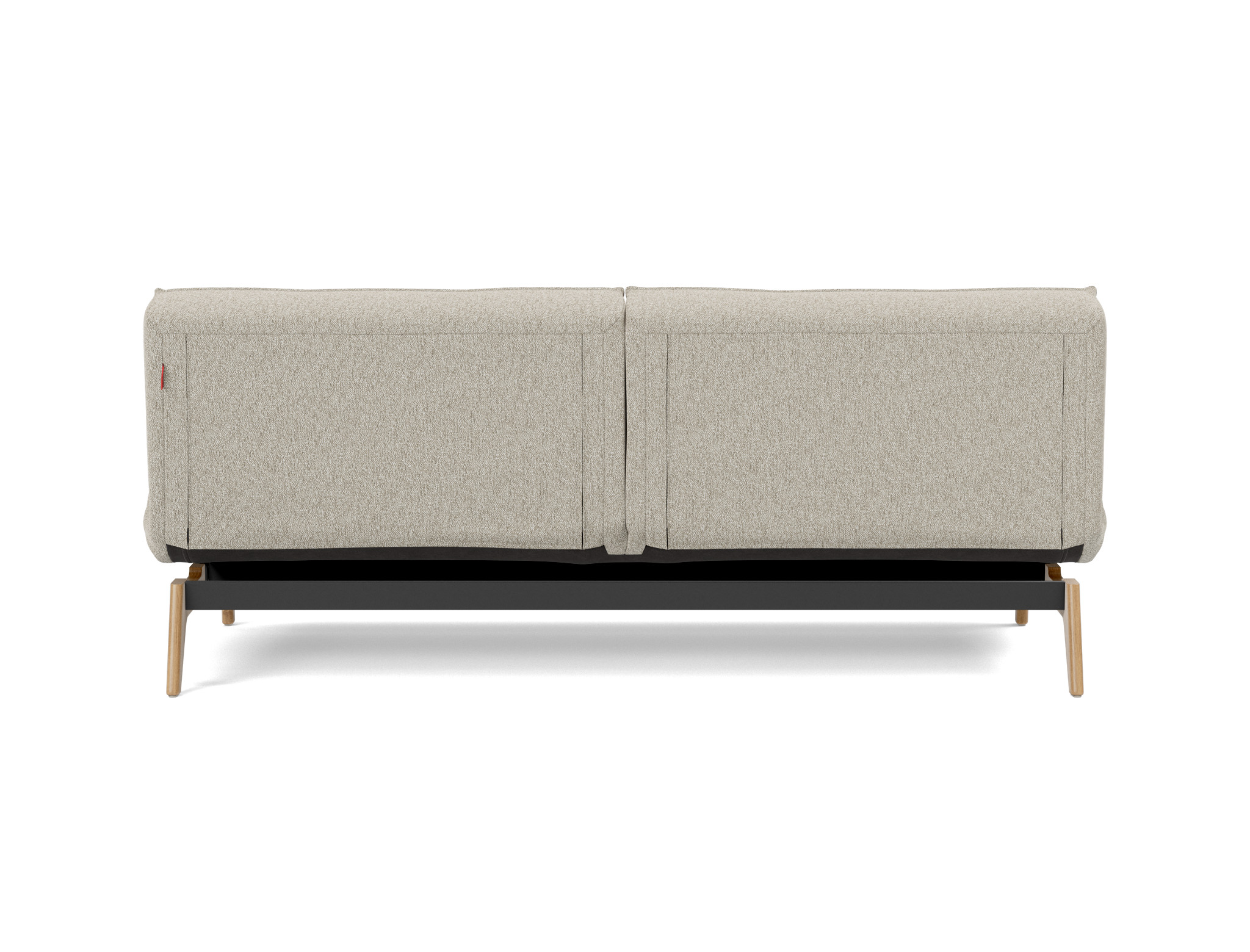 Schlafsofa Splitback Boucle Skandi 539-Beige Beine Eiche