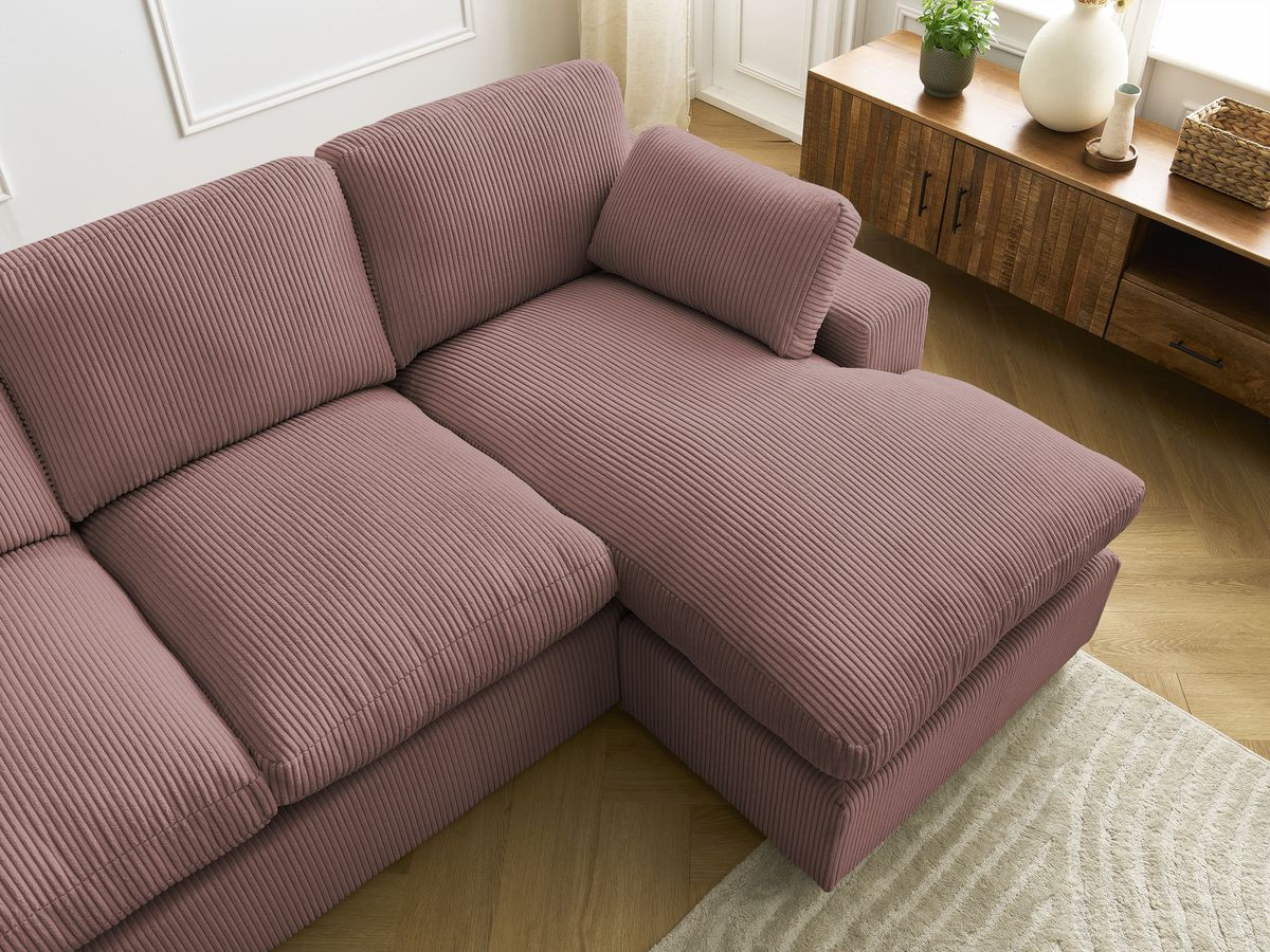 Bobochic Belair Ecksofa 220 × 139 cm Cordsamt Rosa