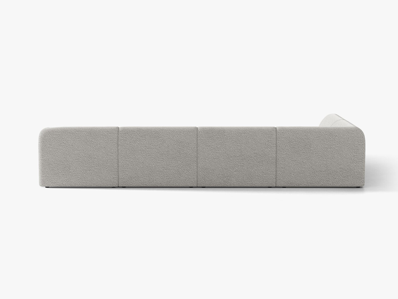 Micadoni Panorama-Ecksofa Miley 6-Sitzer Links Boucle Baloo Hellgrau