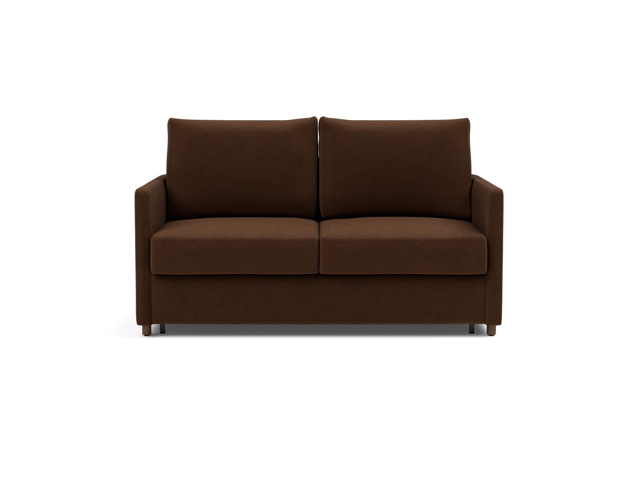 Schlafsofa Neah mit Slim-Armlehnen 140 Strukturierter Stoff Taura 359-Cappuccino