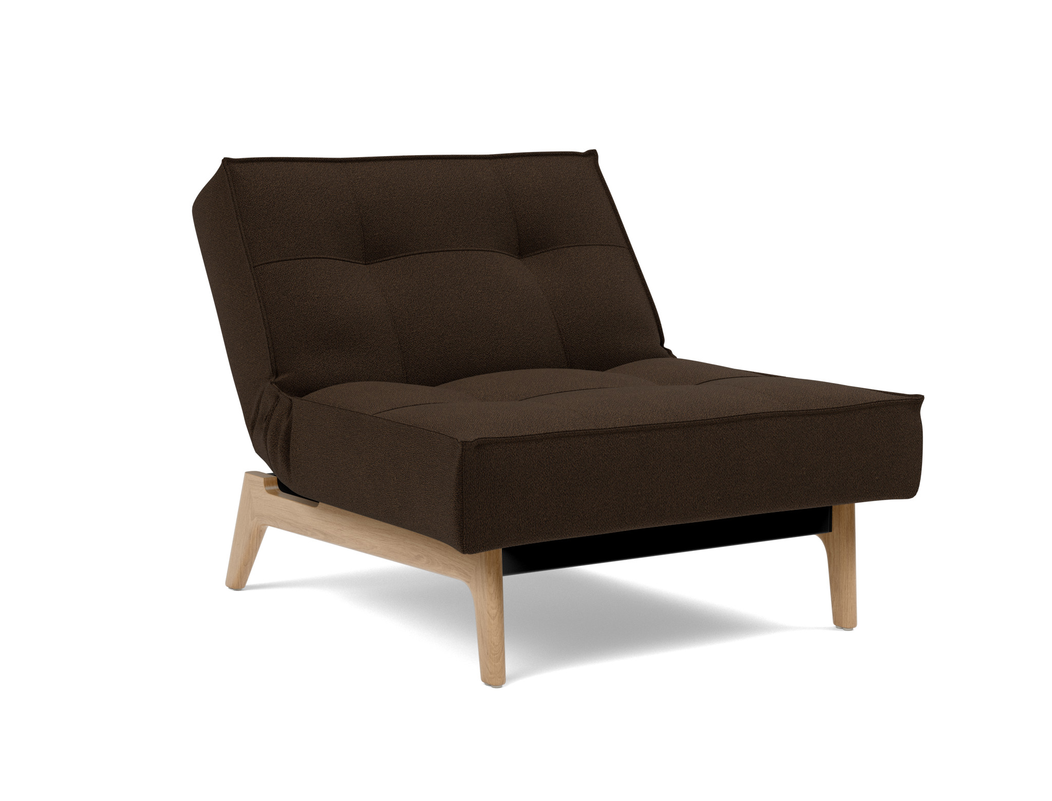 Sessel Splitback Strukturierter Stoff Taura 358-Chocco Beine Eiche