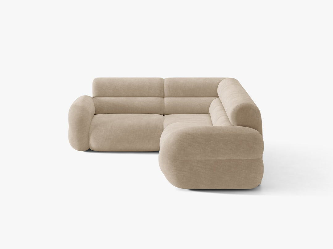 Micadoni Neo Ecksofa 5-Sitzer Rechts Chenille Golden Dunkelbeige