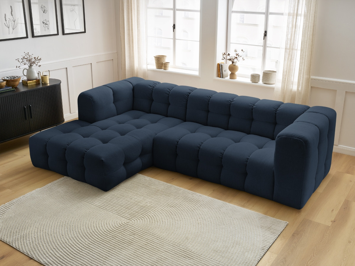Bobochic Cloud Ecksofa 288 × 184 cm Stoff Dunkelblau Ecke links