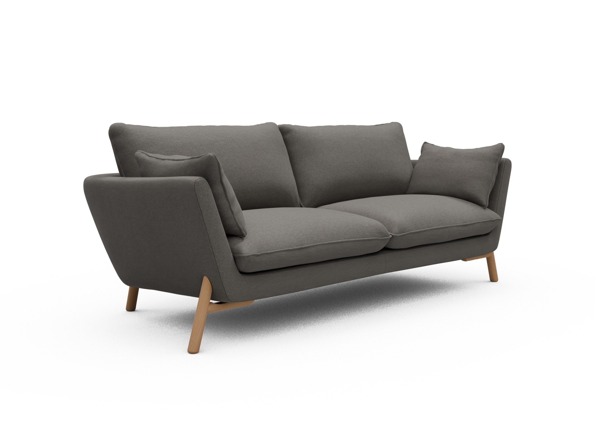Skandi Home Sofa Emil 3-Sitzer Beinfarbe Eiche Natur Satya-Taupe moebelfaktor