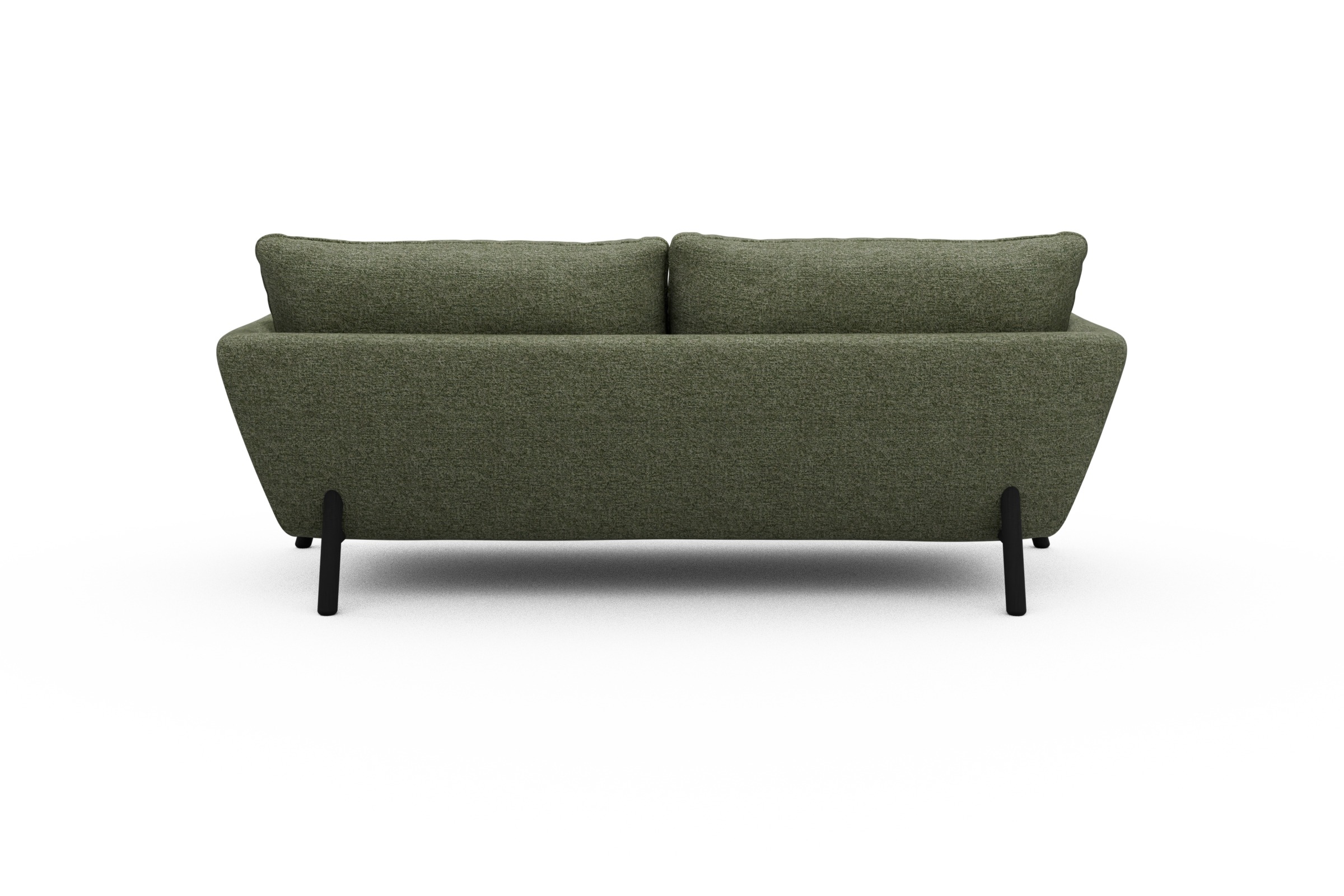 Sofa Emil 3-Sitzer Beinfarbe Eiche Schwarz Carreno-Vivid-Green