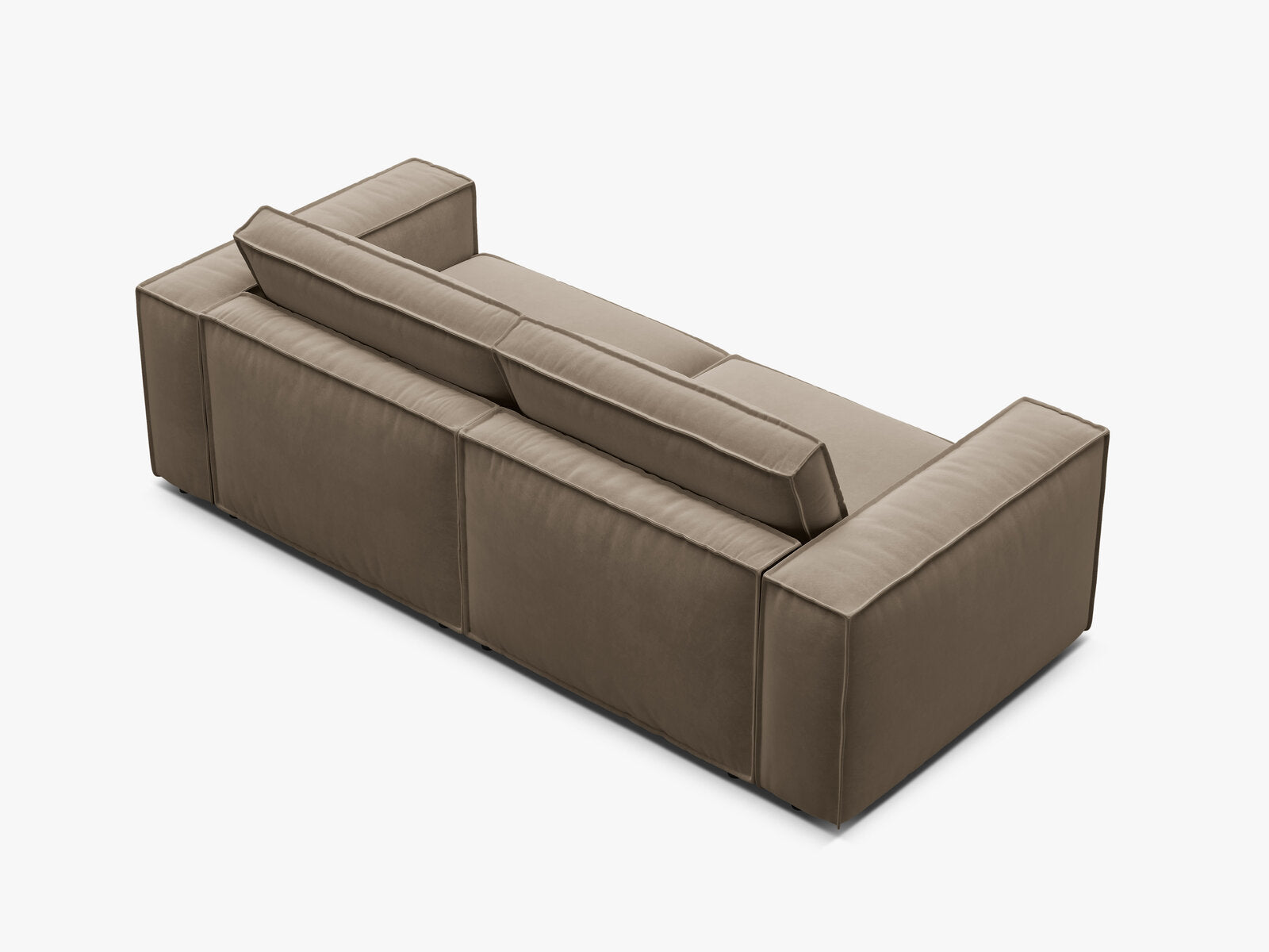 Micadoni modulares Sofa Pola 3-Sitzer Samt Salvador Grau Braun