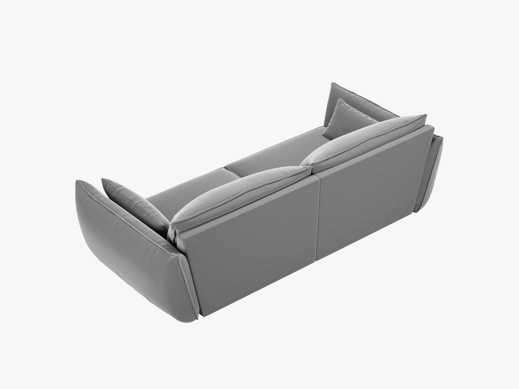 Micadoni Sofa Kaelle 3-Sitzer Samt Bluvel Grau