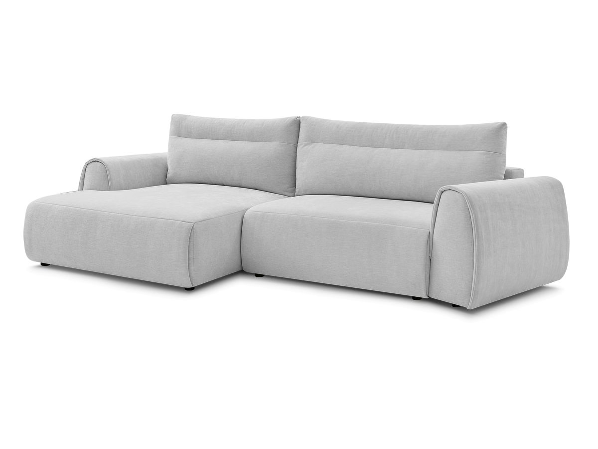 Bobochic Aden Ecksofa 293 × 152 cm Stoff Hellgrau Ecke links