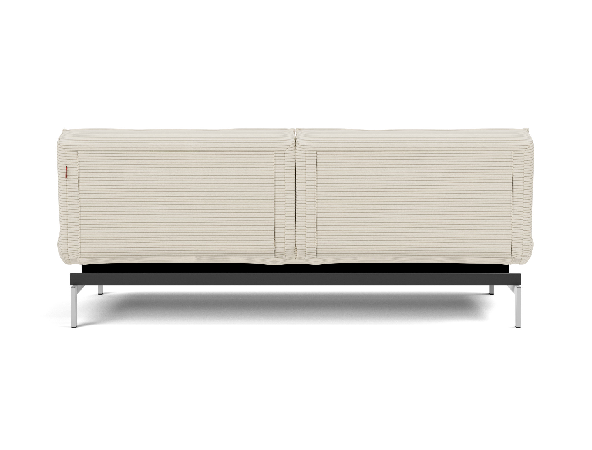 Schlafsofa Splitback Kord Corduroy 594-Ivory Beine Chrom