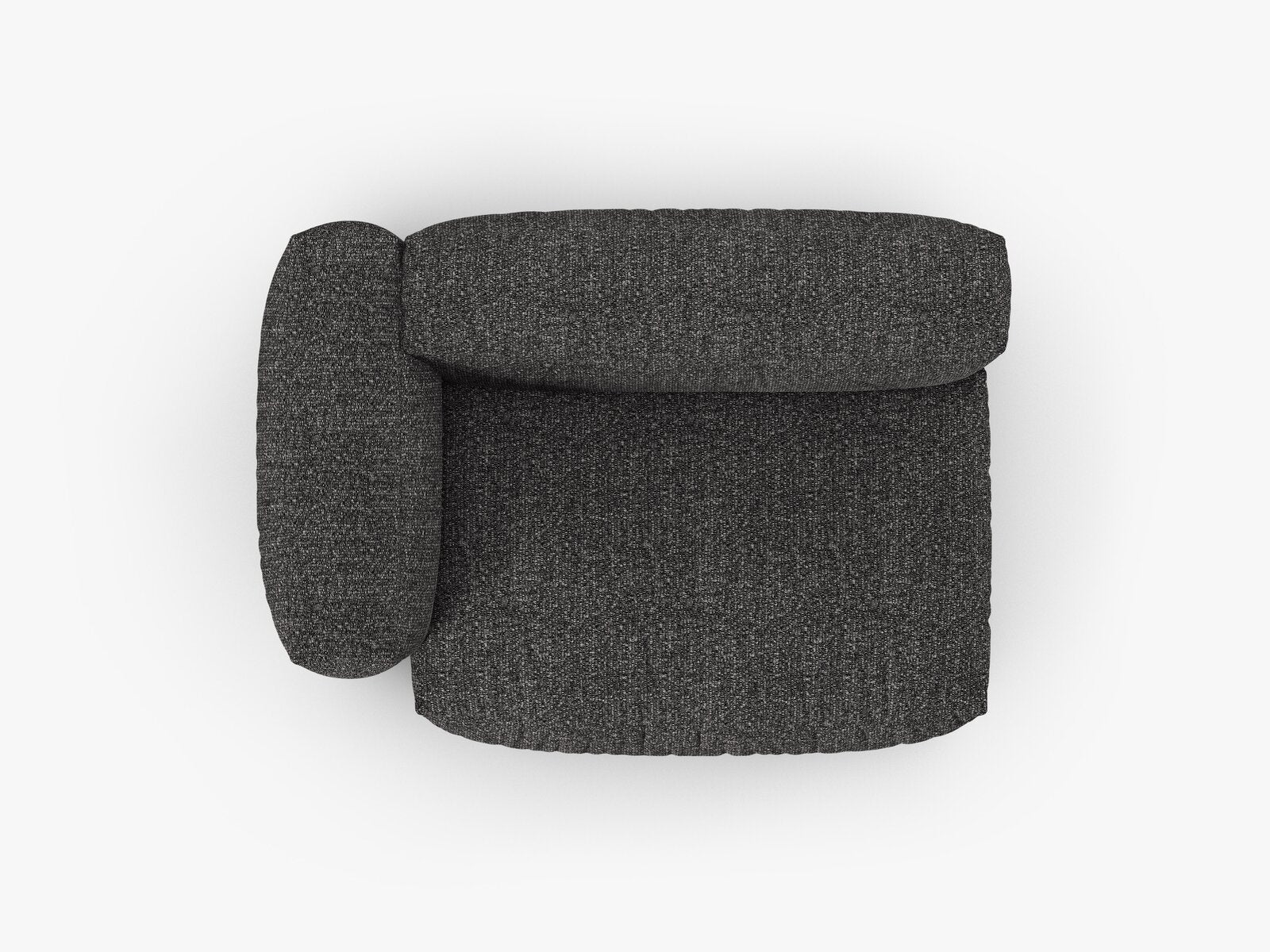 Micadoni Eckmodul mit Armlehne Martina 1-Sitzer Groß 90cm Sitztiefe Links Boucle Monet Anthrazit
