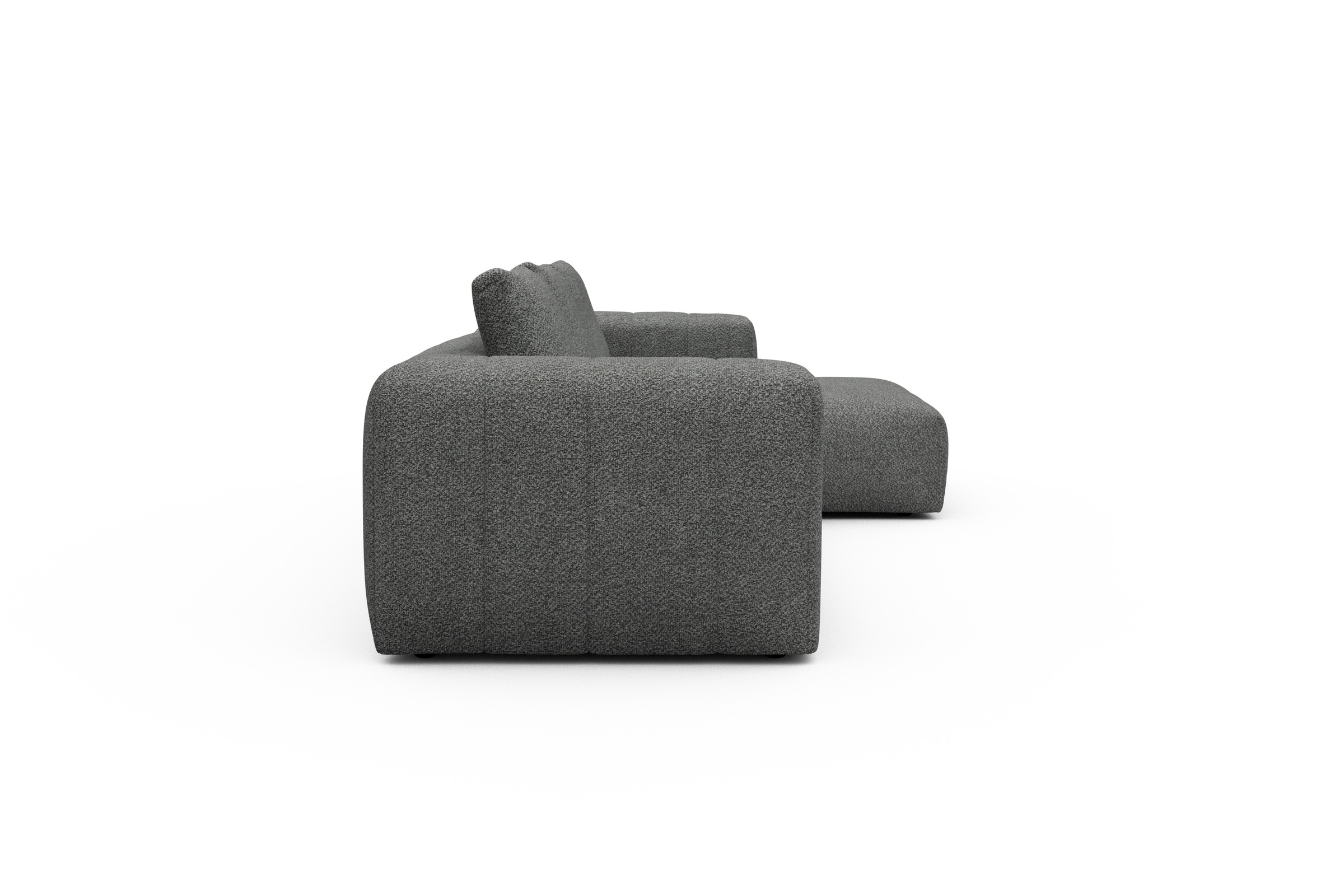 Ecksofa Hugo 2,5-Sitzer Armlehne links mit Chaiselongue Vanora-Warm-Grey