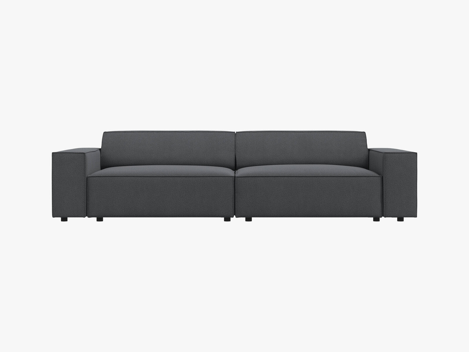 Micadoni 3-Sitzer Sofa Jodie Strukturierter Stoff Megan Dunkelgrau