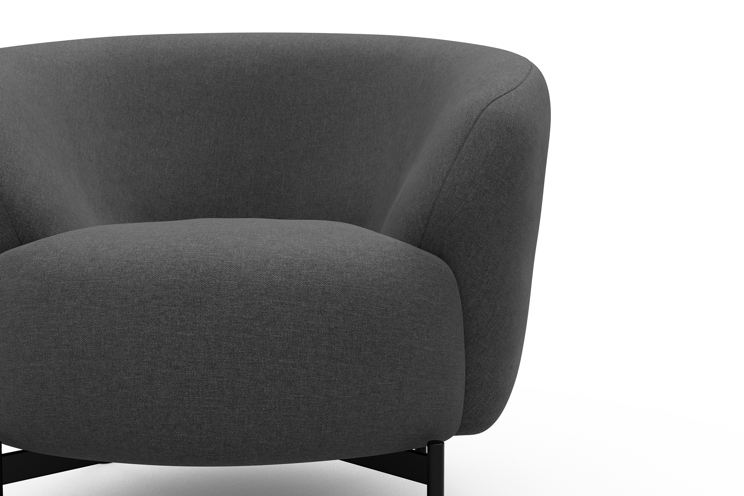 Sessel Ronda X-Metallgestell Schwarz Satya-Zinc
