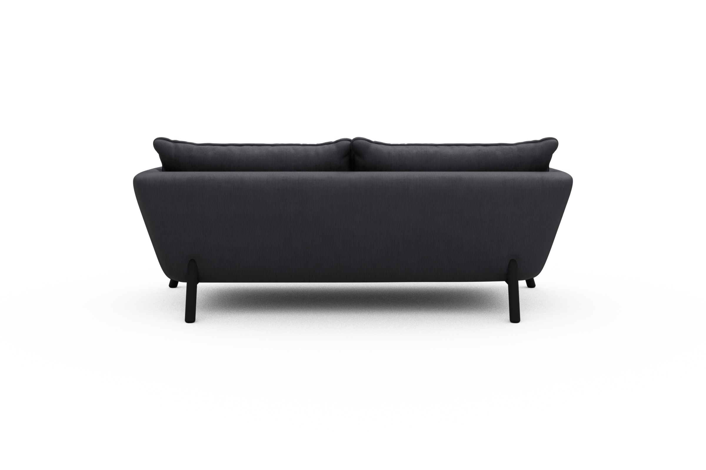 Sofa Emil PREMIUM 2-Sitzer Beinfarbe Eiche Schwarz Cordufine-Slate-Grey