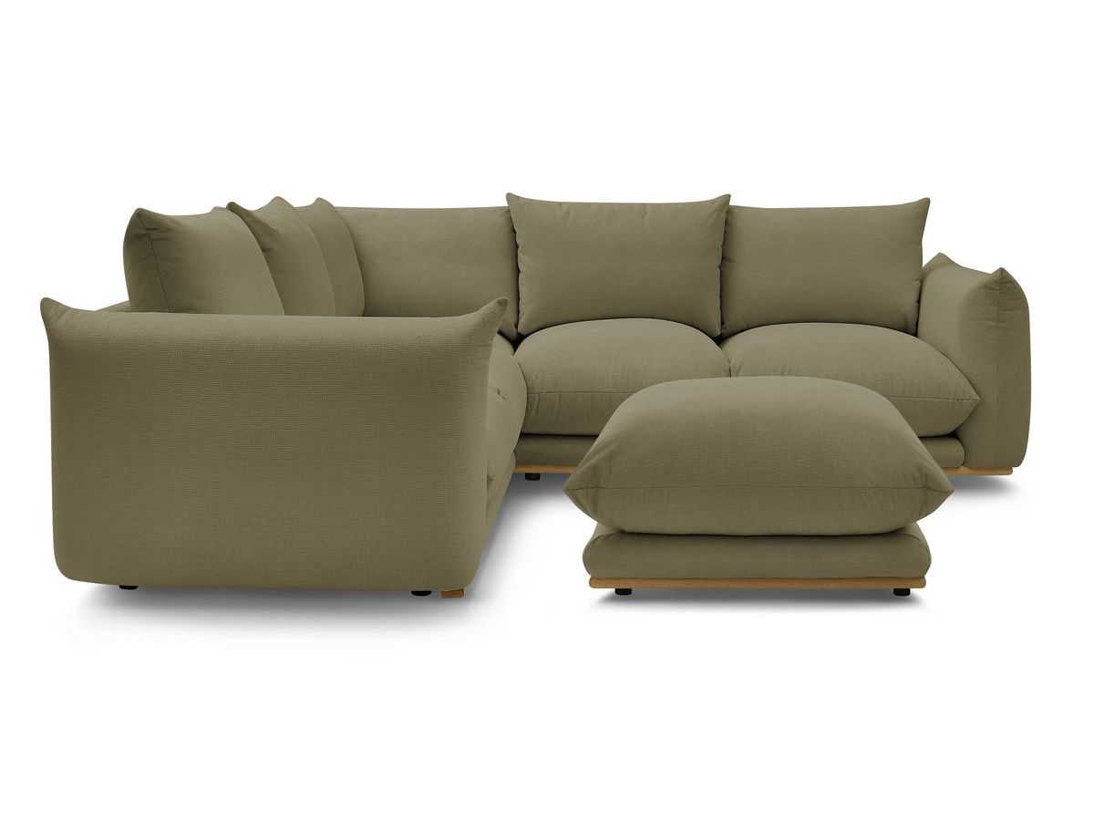 Bobochic Ernest Ecksofa mit Pouf Stoff Grün