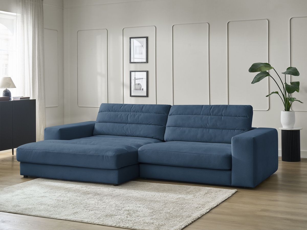 Bobochic Sierra Ecksofa Samt Dunkelblau Ecke links