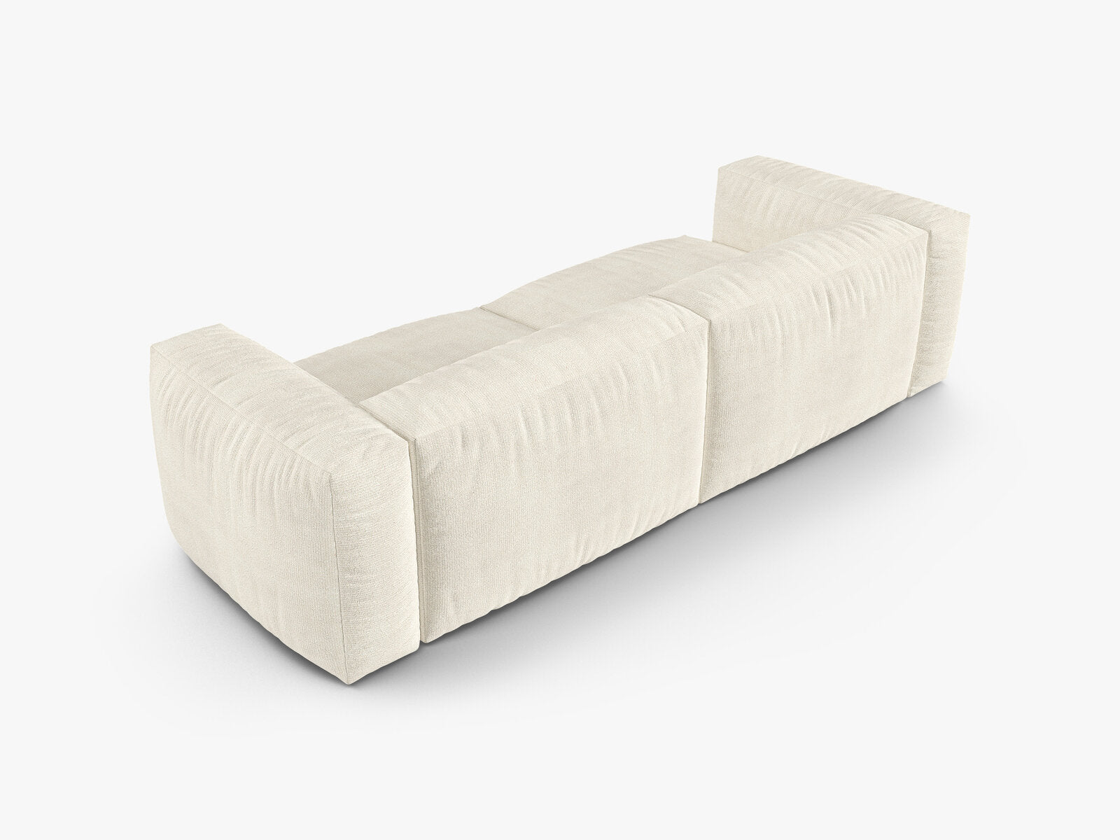 Micadoni Sofa Martina 3-Sitzer 90cm Sitztiefe Boucle Monet Elfenbein