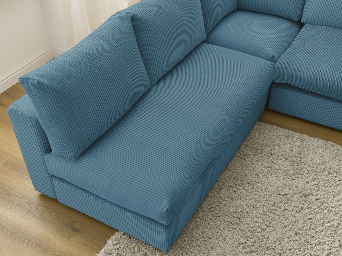 Bobochic Paris Ecksofa Cordsamt Hellblau
