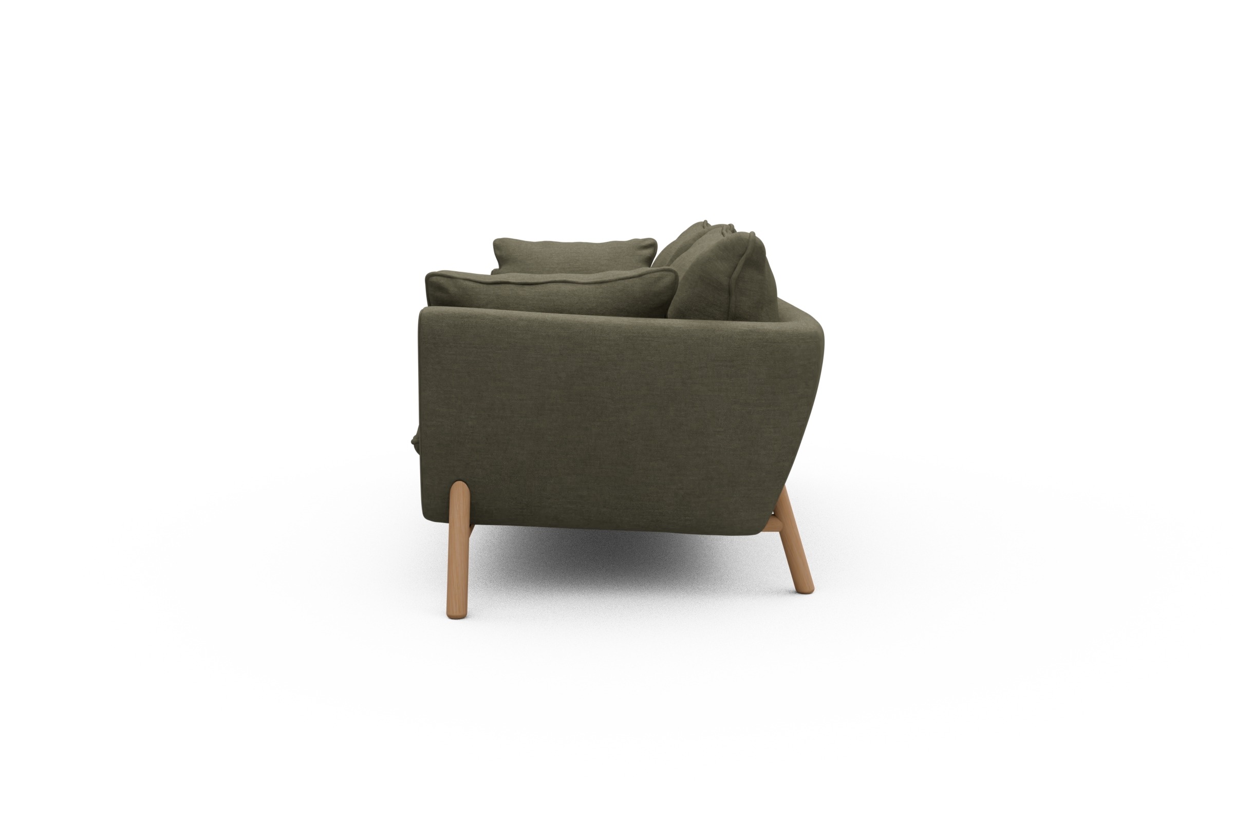 Sofa Emil PREMIUM 2-Sitzer Beinfarbe Eiche Natur Vivus-Dusty-Olive