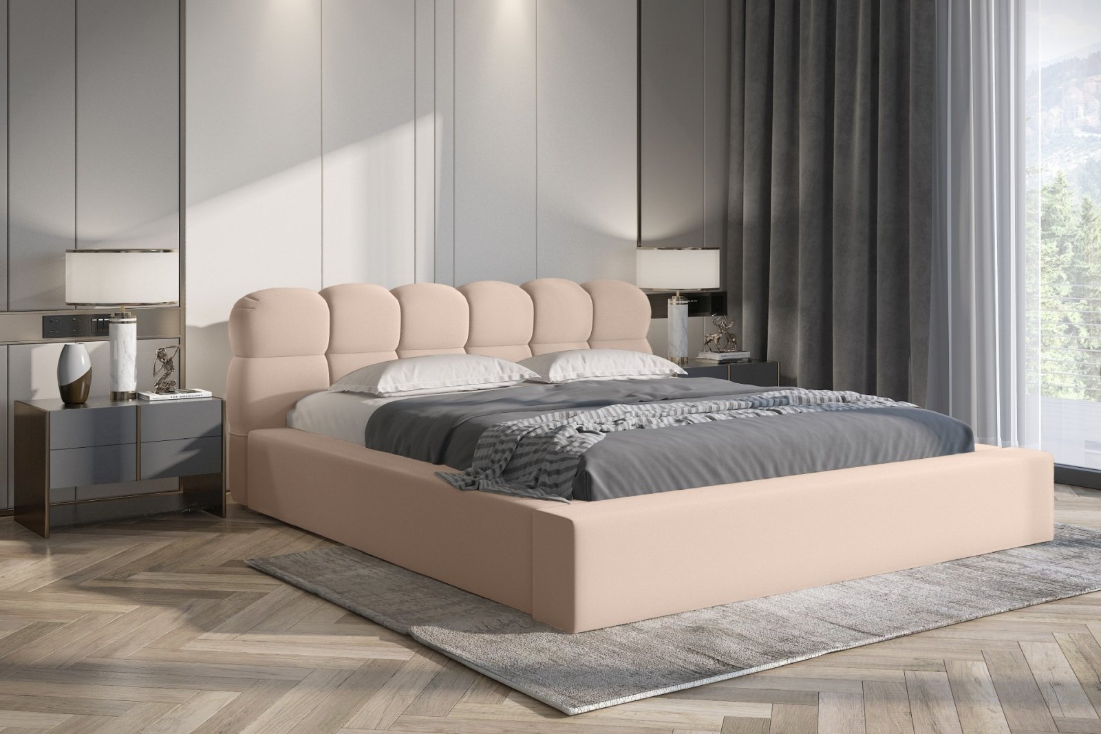 Polsterbett VENTO-NEW Piano 180 mit Holzrahmen Piano 03 Beige moebelfaktor