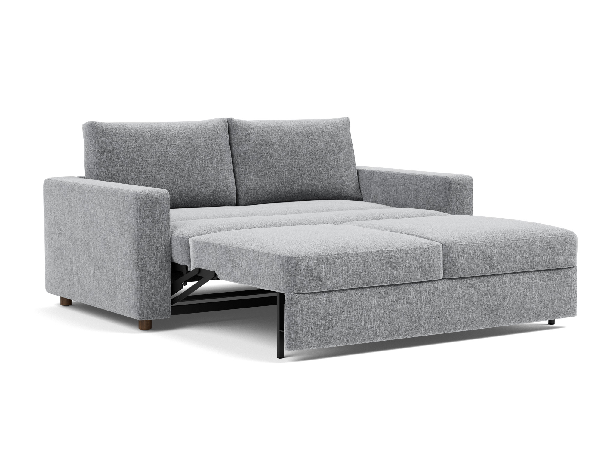Schlafsofa Neah mit Standard-Armlehnen 160 Strukturierter Stoff Twist 565-Granite