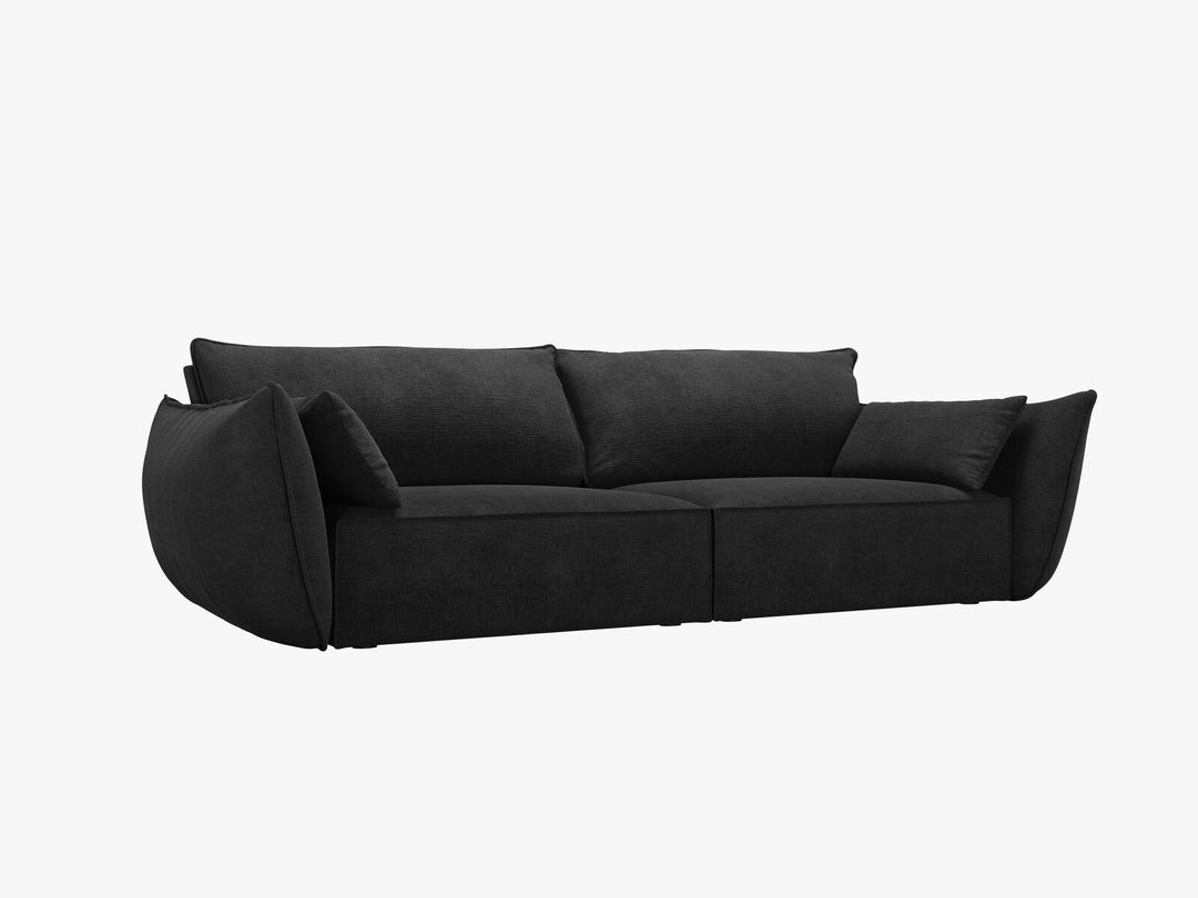 Micadoni Sofa Kaelle 3-Sitzer Chenille Over The Horizon Schwarz