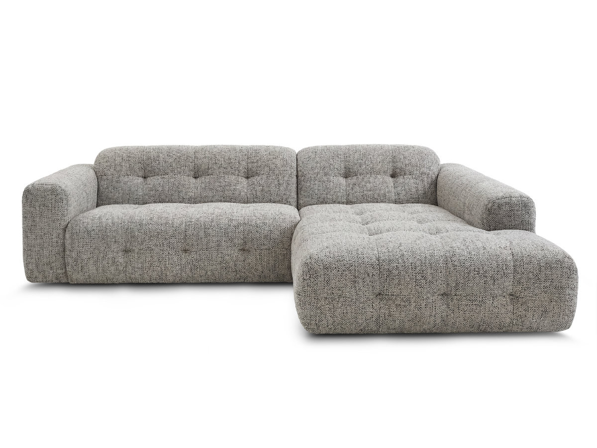 Bobochic Laura Ecksofa Melange-Stoff Taupe Ecke rechts
