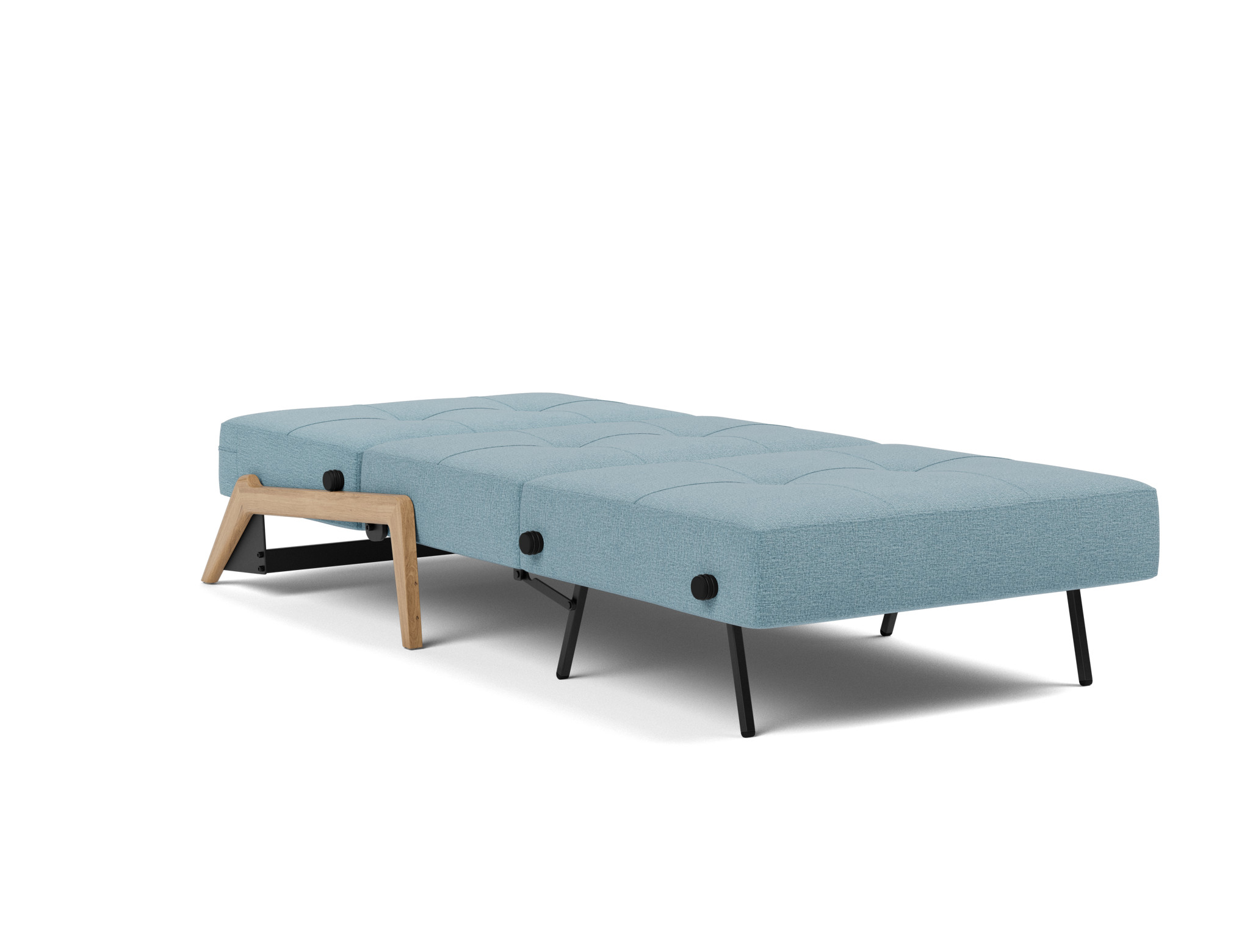 Schlafsessel Cubed 90 Flachgewebe Mixed Dance 525-Light-Blue Beine Eiche