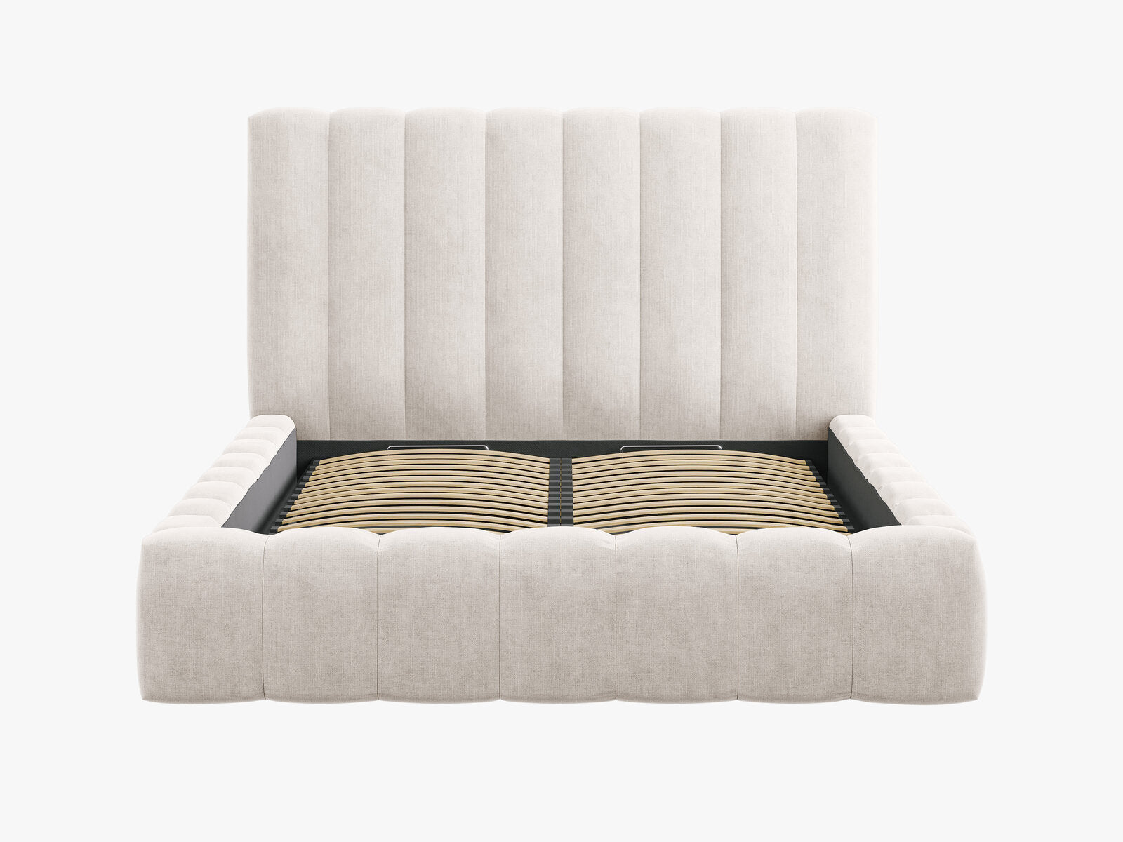 Micadoni Bett Kelp Strukturierter Stoff Moly Grau Beige Melange