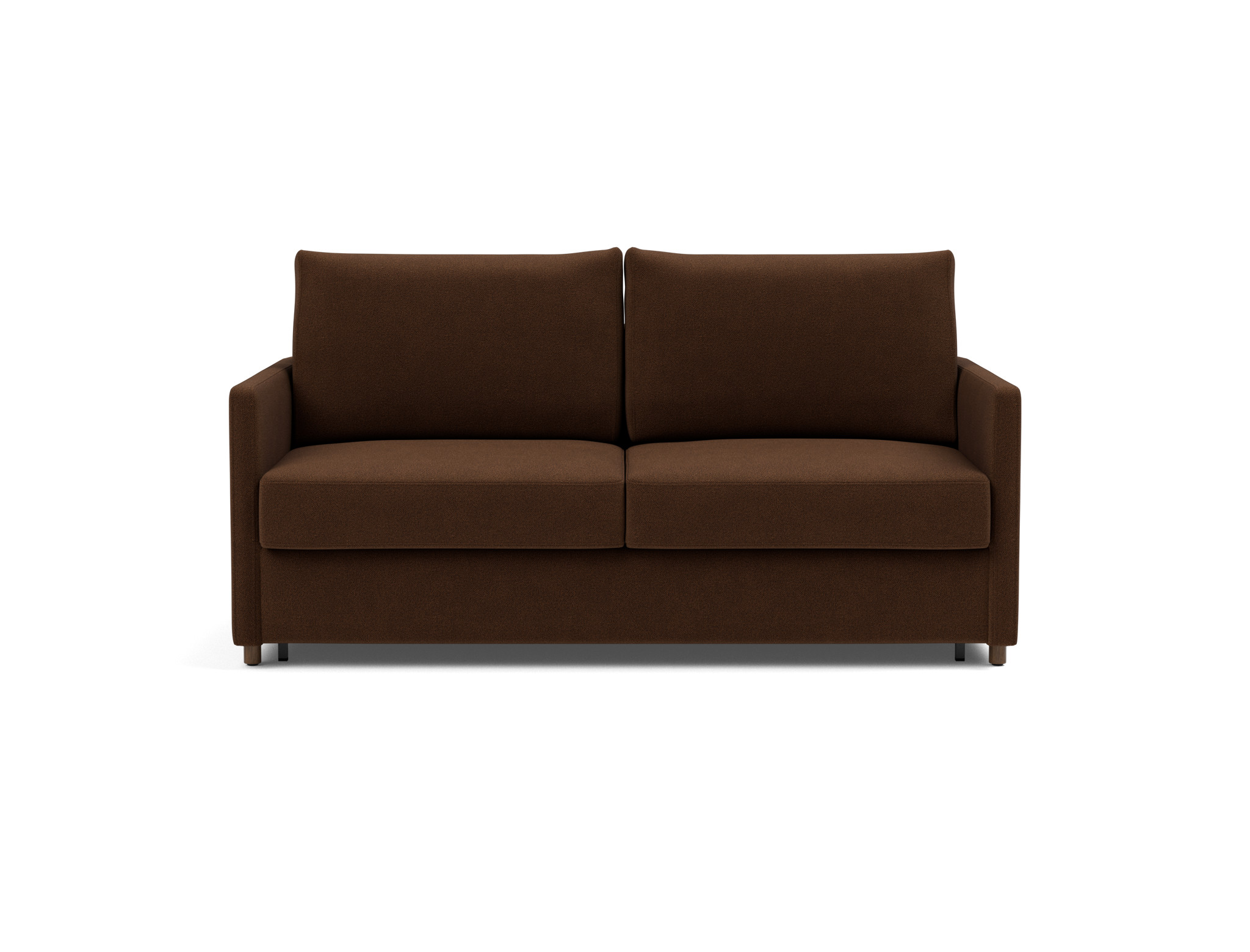 Schlafsofa Neah mit Slim-Armlehnen 160 Strukturierter Stoff Taura 359-Cappuccino