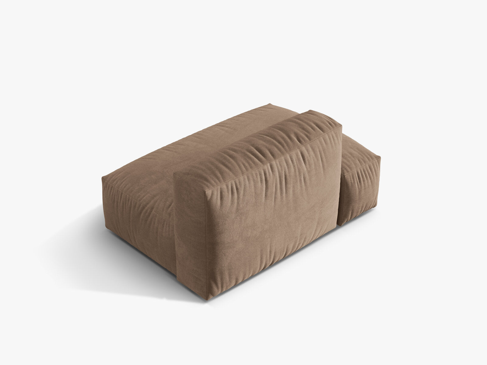 Micadoni Ecksofa-Modul Martina 1-Sitzer Links Samt Dunkelbeige