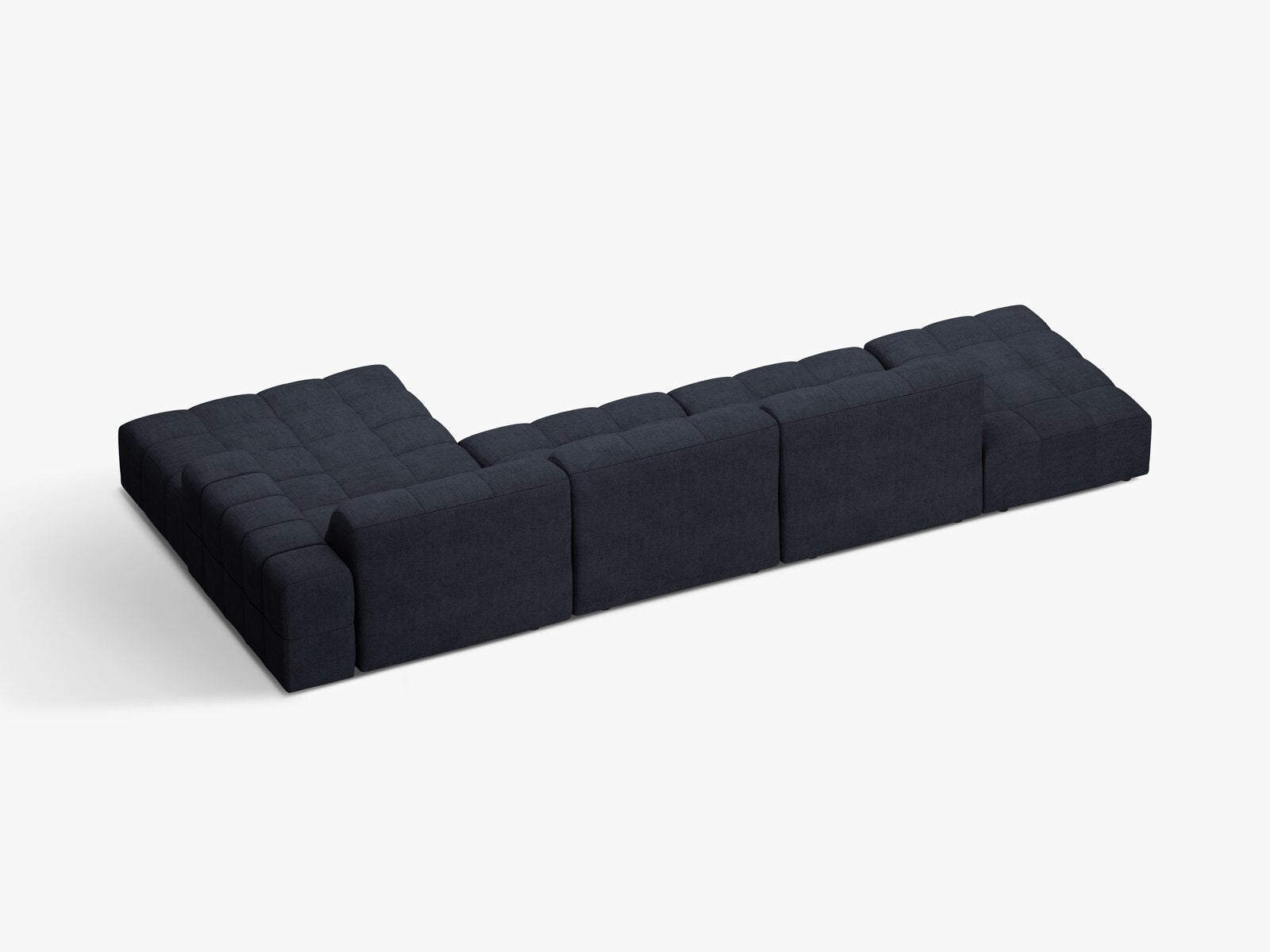 Micadoni Ecksofa Jennifer 5-Sitzer Rechts Chenille Eden Marineblau