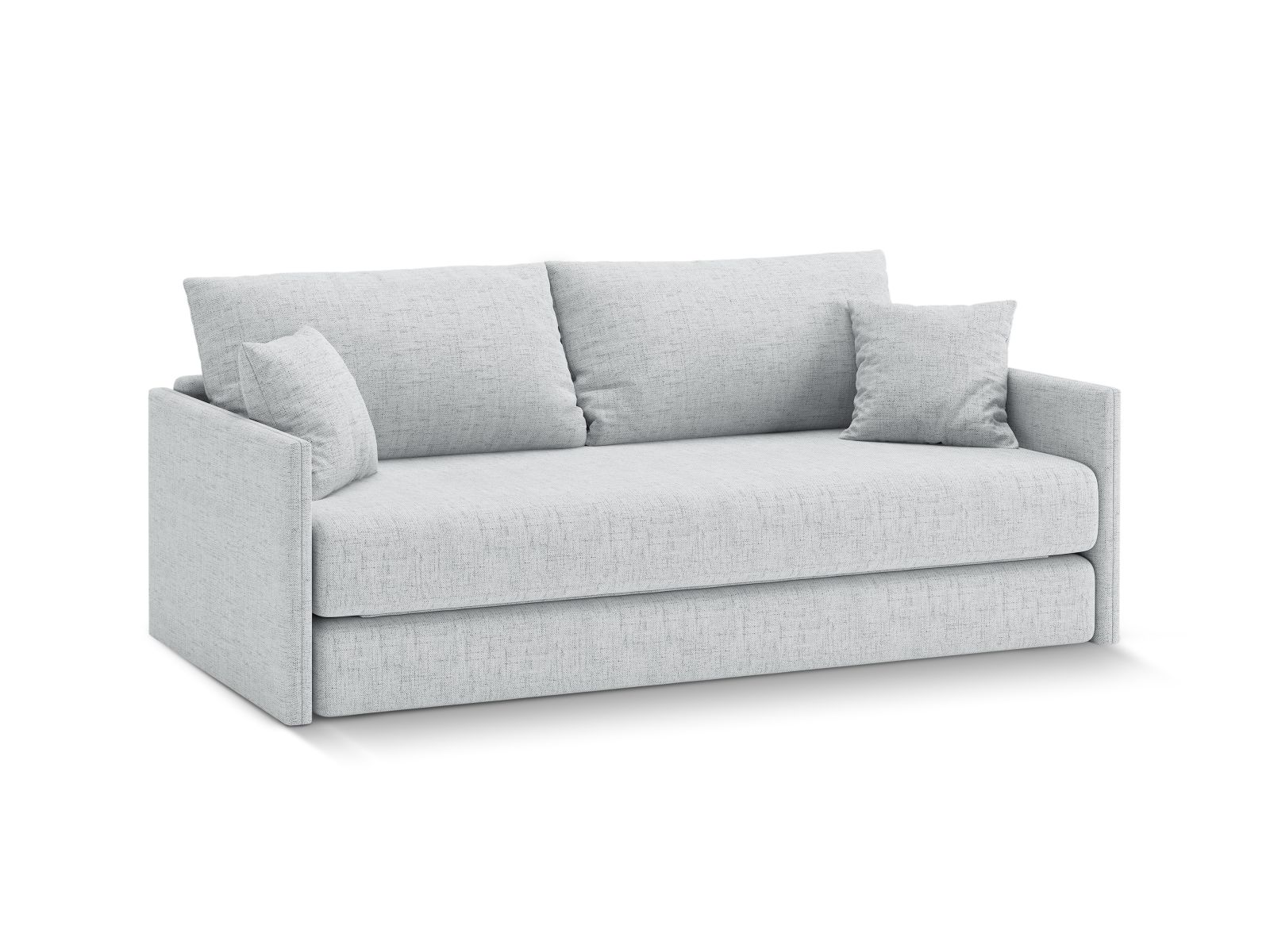 Cosmopolitan Design Schlafsofa Shannon 3-Sitzer Strukturierter Stoff Moly Hellgrau