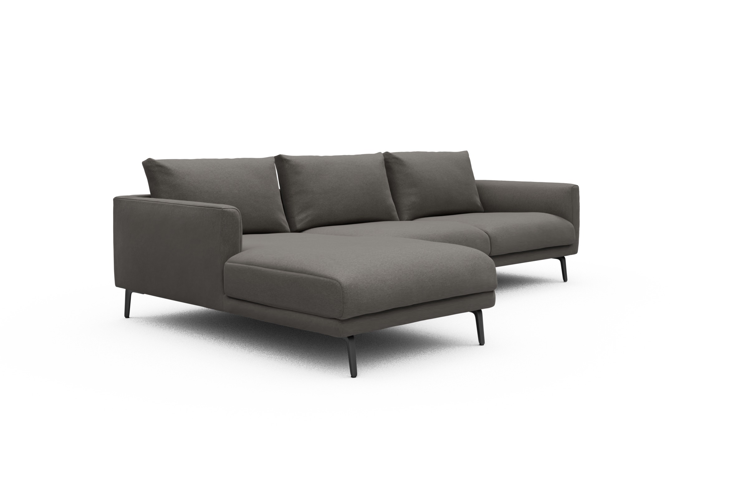 Ecksofa Karl Chaiselongue links mit 2,5-Sitzer Satya-Taupe