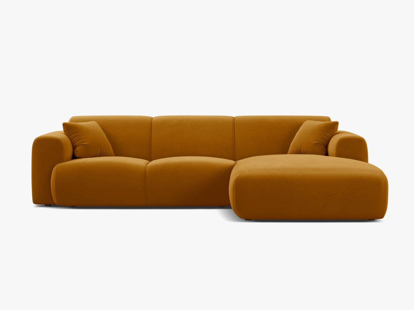 Micadoni Ecksofa Molino 4-Sitzer Rechts Samt Casino Gelb